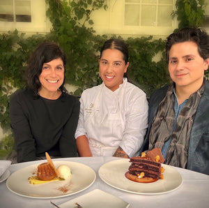 Louis John talking desserts and fashion with MJ journalist Claudia Schou at Montecito's San Ysidro Ranch and Lucky's Steak House!