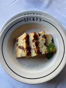 Louis John talking desserts and fashion with MJ journalist Claudia Schou at Montecito's San Ysidro Ranch and Lucky's Steak House!